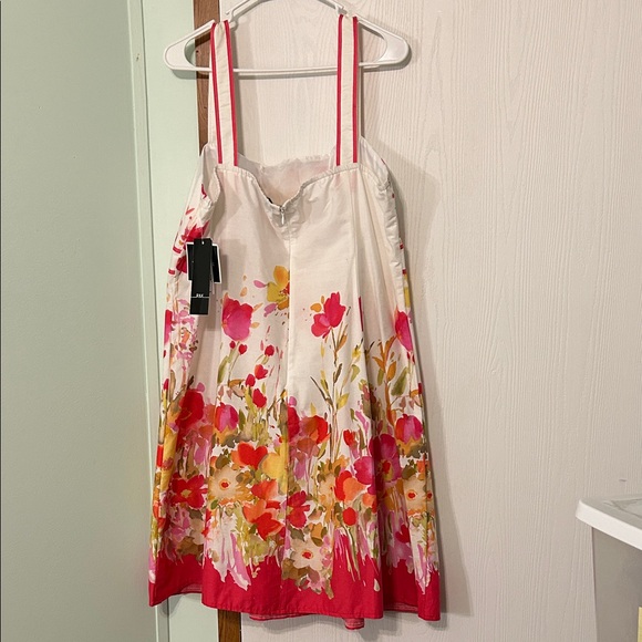R&K Floral Cotton Sundress with Pink and Yellow Accents Size 18 - Picture 2 of 9